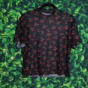 Cherry Mock Neck T shirt🍒